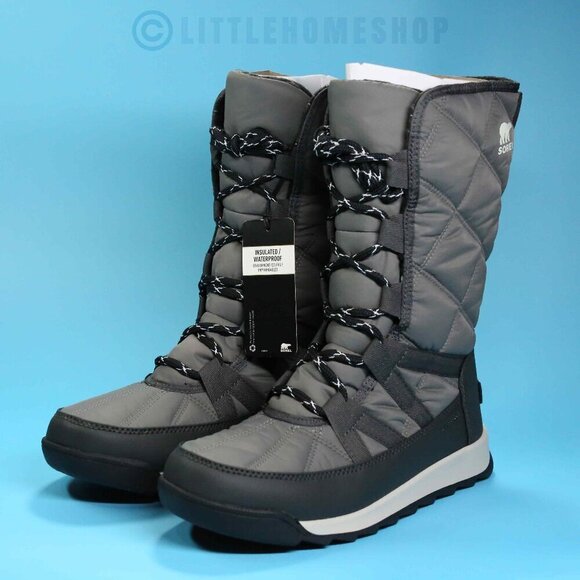 NWT Sorel Whitney II Tall Lace WP Boot in Quarry Gray, Size 7 - Picture 1 of 8